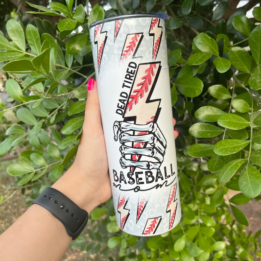 Dead Tired Mom Baseball 20oz Tumbler