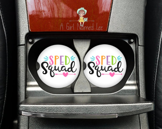 Sped Squad Teacher Car Coasters