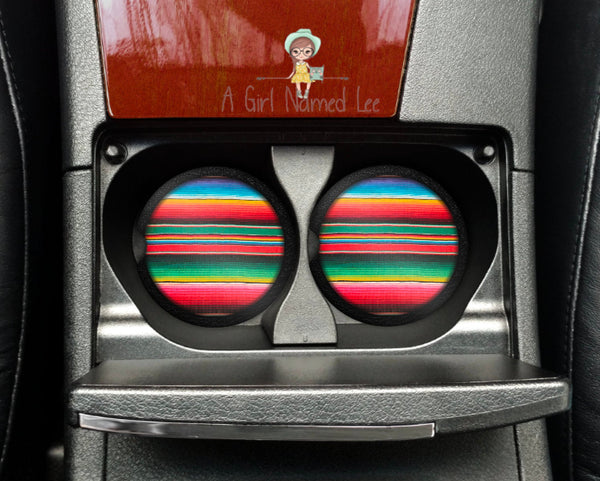 Sarape Striped Car Coasters