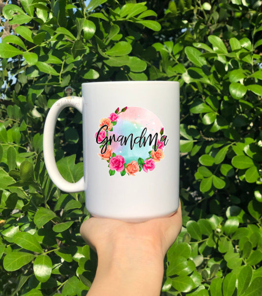 Grandma Floral Mug