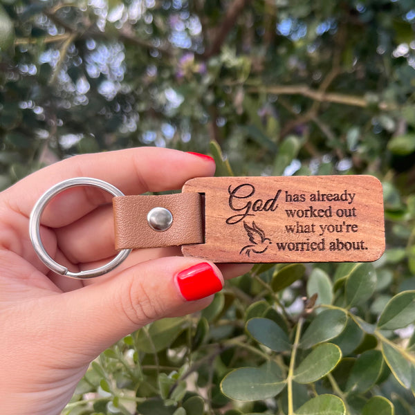 God Has Already Worked Out What You're Worried About Rectangular Keychain
