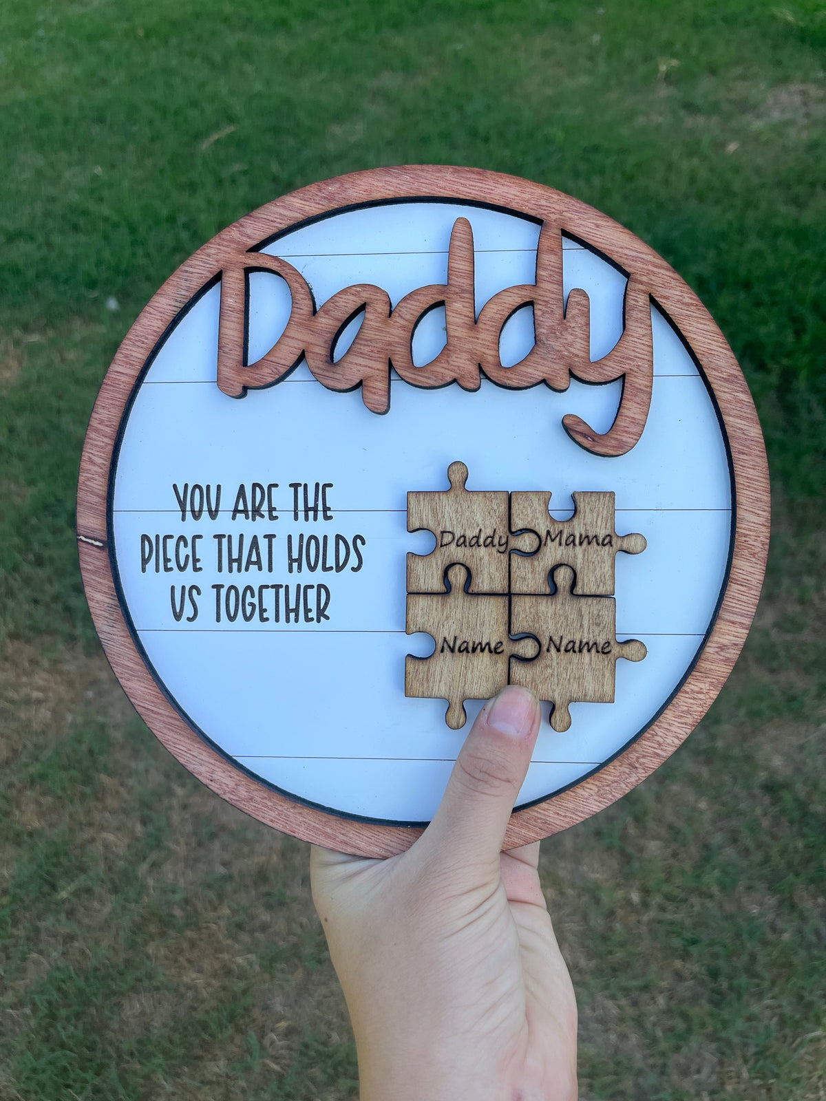 Pop Daddy Signs Personalized Daddy Puzzle Round Sign – A Girl Named Lee
