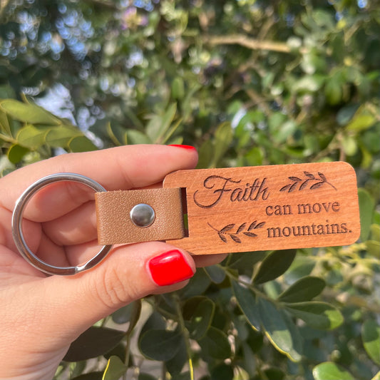 Faith Can Move Mountains Rectangular Keychain