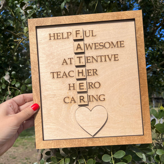 Father Acronym Tile Pieces Sign